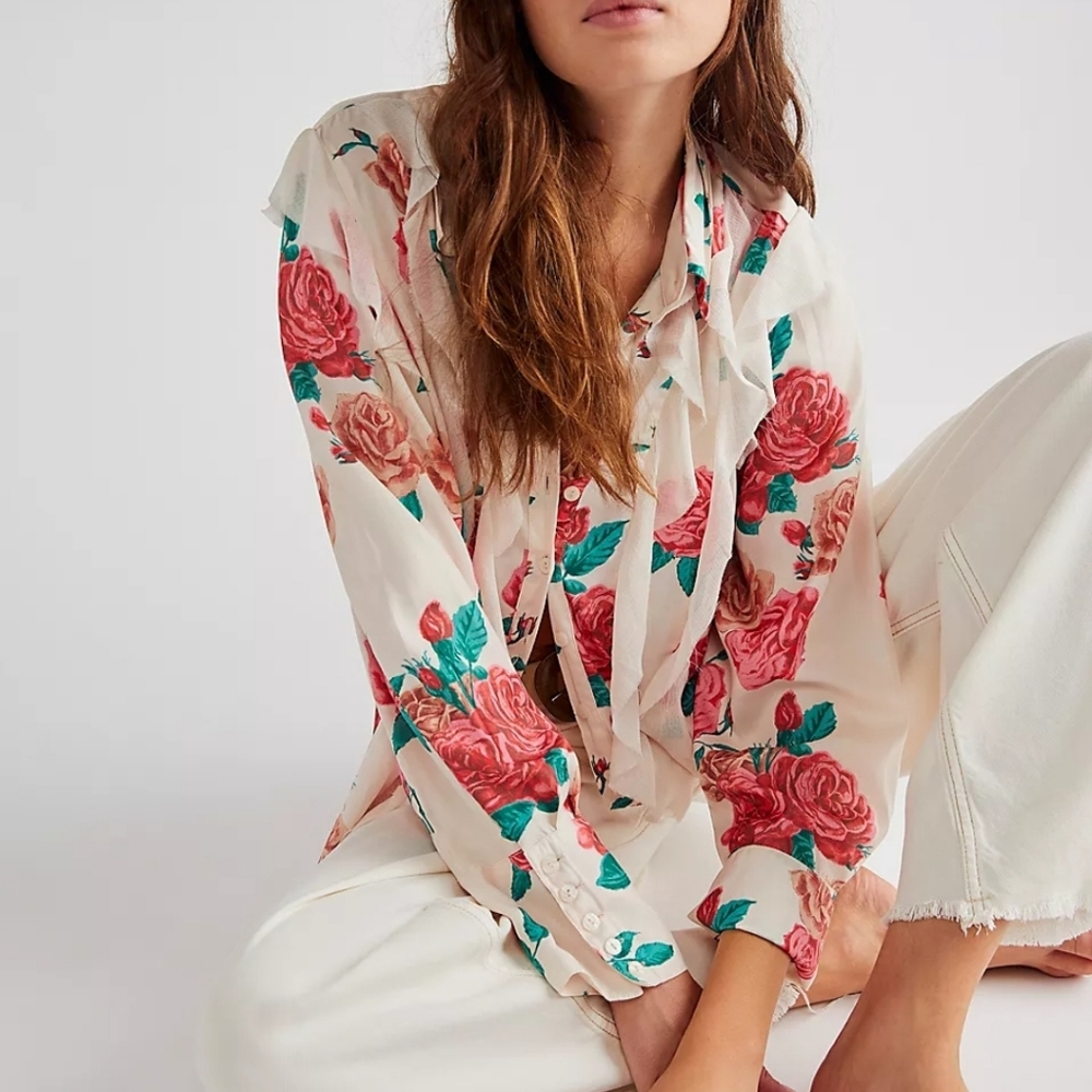 NWT Free People Charlotte Blouse Size XS - Picture 4 of 7